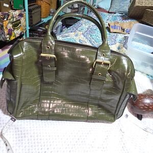 BEUNO XL FAUX CROC SATCHEL BAG